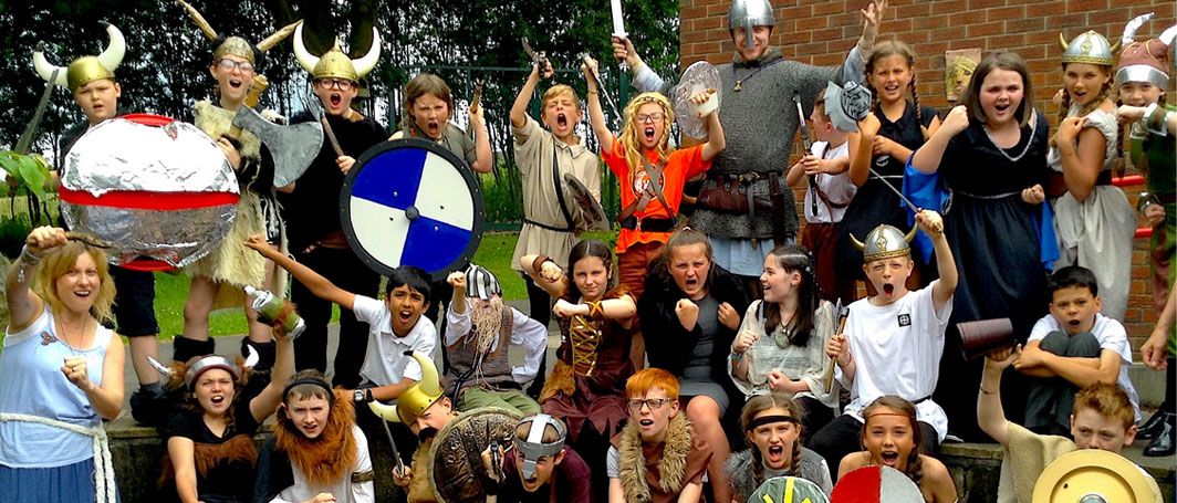 School trip as Vikings including costumes